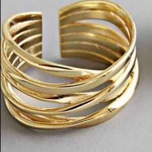 925 Sterling Silver with 18k Gold MINIMALIST OS Ring